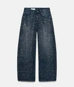 【新品タグ付き】ZARA TRF BAGGY ラインストーンデニムパンツ 34のサムネイル