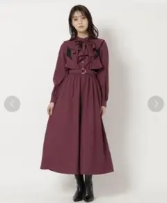 REDYAZEL ストライプラッフルワンピース