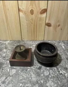 超絶かわいいミニ仏具セット 香炉 火立 木箱付き 小型