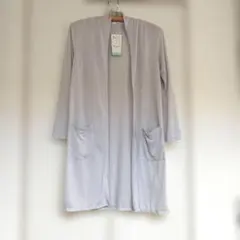 新品タグ付き Khalita レディース ロングカーディガン ライトグレー