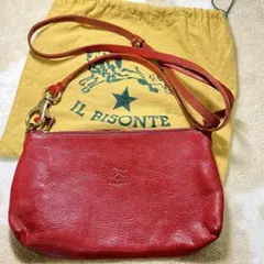 美品 ❀ IL BISONTE 本革レザーサコッシュ イルビゾンテ 日本限定エナメルレザーサコッシュ 商品番号