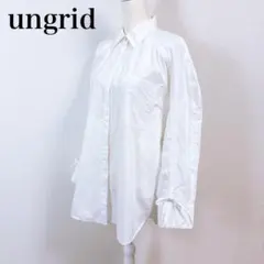 〇 ungrid オーバーサイズ ボリュームブラウス シャギー リボン ホワイトのサムネイル