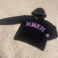 黒 フード付き 裏起毛パーカー ×ME?! 150