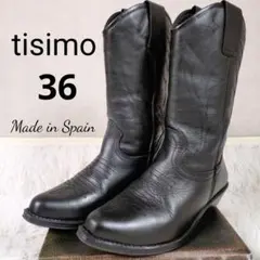 【状態◎】tisimo　ウエスタンブーツ　スペイン製　オールレザー　ブラック