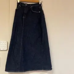 無印良品　ストレッチデニム　Aラインスカート　ダークネイビー　Mサイズ