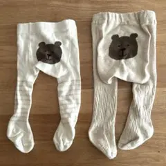 baby GAP クマの顔プリント ベビータイツ 2点セット　0〜12m