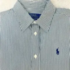 Polo Ralph Lauren ストライプシャツ 長袖　グリーン　ネイビーのサムネイル