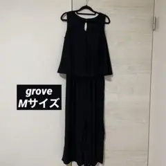 レディース　オールインワン　サロペット　黒　フォーマル　M