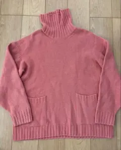 iNtimite ニット セーター タートルネック 長袖 ピンク