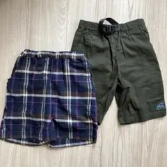 CUBオリーブグリーン　ブランシェス　130 ハーフパンツ　2本セット