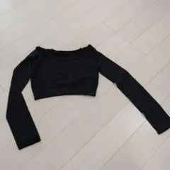 Chacottブラック クロップド丈 トップス S〜Lのサムネイル