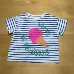 ZARA キッズ Tシャツ 110ボーダー アイスクリーム 夏 女の子 5-6歳のサムネイル