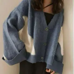 mideal カーディガン mideal mix color cardigan