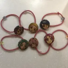 プリキュア5GoGo!★ヘアゴム☆6個セット★布製☆くるみボタン★ビーズ☆平成