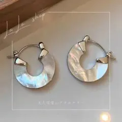 クリア ドロップ フープピアス シルバー セレクト インポート - メルカリ