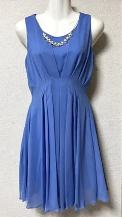 美品　ワンピース　ドレス　水色　結婚式　二次会　お呼ばれのサムネイル