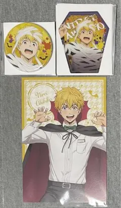 ウィンブレ　ハロウィン　限定　缶バッジ　アクリルカード　楡井　秋彦　ポストカード