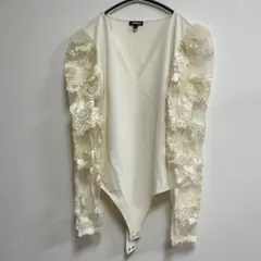 CharlotteRusse【XS】 ホワイトレースプレイスーツ（ロンパース 