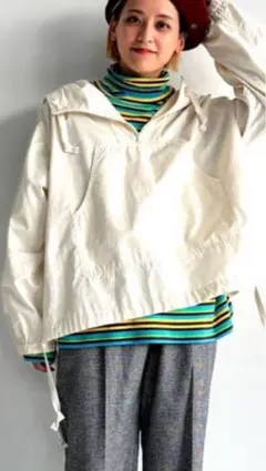 美品、ビームスボーイ、マルチストライプ タートルネック 長袖カットソー