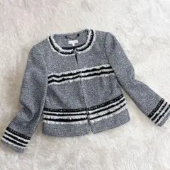 お値下げ✨ToryBurch トリーバーチ ツイードジャケット ネイビーのサムネイル