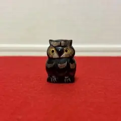 黒　フクロウ　ミミズク　ミニ 置物 高さ約3.5cm