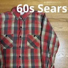 70s Sears オンブレチェック ネルシャツ シャドー 赤 カートコバーン