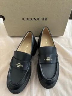 値下！】COACH厚底 革靴ローファー23cm - メルカリ