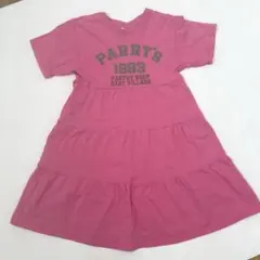 【MARKEY'S】ロゴ入りキッズ半袖ワンピースTシャツ ピンク120cm