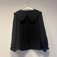 黒い長袖シャツ 大きな襟 サイズ130