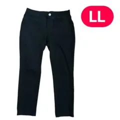 ストレッチ　ウエストゴム　カジュアルパンツ （黒/LL）