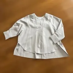 【最終お値下げ✨】THE SHOP TK 五分袖 ブラウス グレージュ