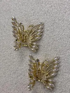 蝶々　ヘアピン 2個セット　ヘアクリップ　２個セット