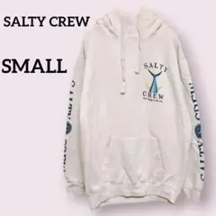 SALTY CREW【SMALL】パーカー クリーム色 魚 海外古着