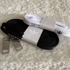 アディダス SEOUl靴紐セット ブラック ホワイトのサムネイル