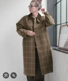 niko and... チェック柄ロングコート L 最終値下げ