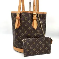 ルイヴィトン　モノグラム　バケットPM トートバッグ　ポーチ付き