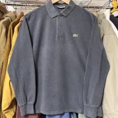 ラコステ　ポロシャツ　長袖　グレー　古着