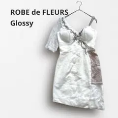 Y7057【ローブドフルール グロッシー】レースミニドレス タイト キャバドレス