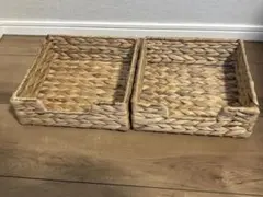 イケアスイッサン天然素材バスケット2個セット