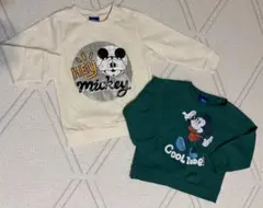 ミッキー　長袖トレーナー　スウェット　裏毛　2枚