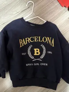anonbaby BARCELONA ロゴ刺繍 トレーナー ネイビー