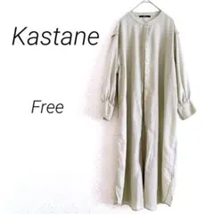 Kastane カスタネ　長袖ロングカーディガン　Free 緑　シアー素材