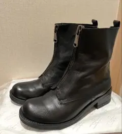 1回着用美品☆NH.24☆本革フロントジップ☆ショートブーツ☆37/24.0cm
