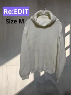 Re:EDIT 리에디 큰 터틀넥 스웨터 화이트 L 따뜻하고 귀여운