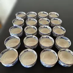 青い花模様 湯飲み 20個セット
