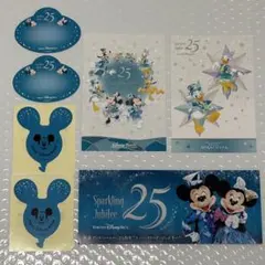 東京ディズニーシー 25周年 スパークリングジュビリー ステッカー、ポストカード
