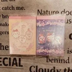 【ちいかわサクラピンク】ミニメモ帳2冊セット【ちいかわ＆ハチワレ＆うさぎ】