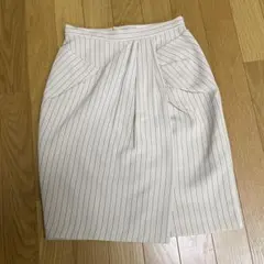ROYAL PARTY ストライプタイトスカート ベージュ ひざ丈 巻きスカート