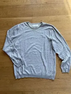 PRISTINE gents グレー ニットセーター ヤク 裏パイル Lサイズ