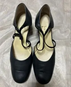 EIZO エイゾー　ヒールパンプス　黒　レザー　　　23.5cm